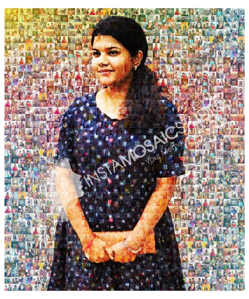 Personalized Mosaic Photo of a Woman
