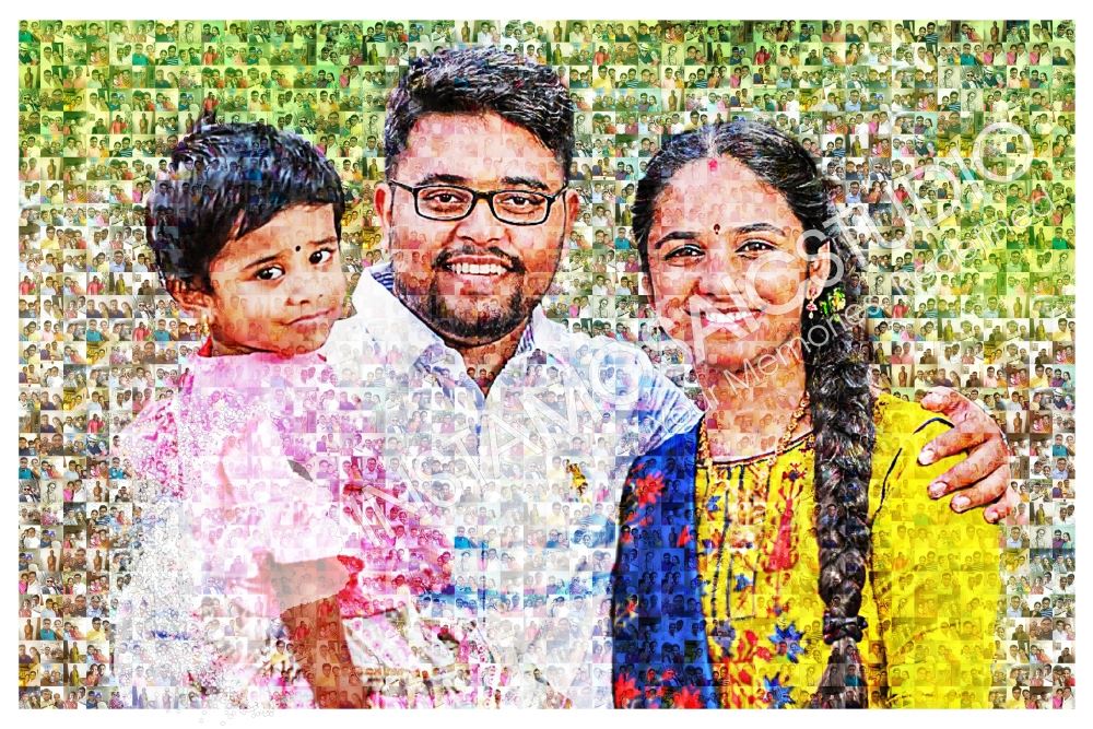 Custom Photo Mosaic of a Family