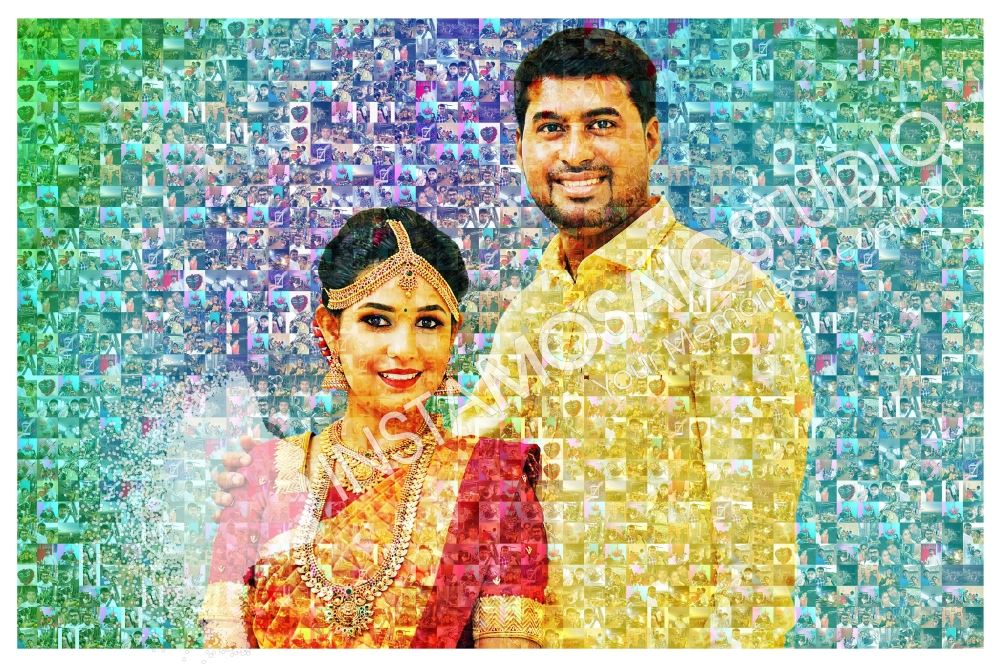 Colorful Photo Mosaic of a Couple