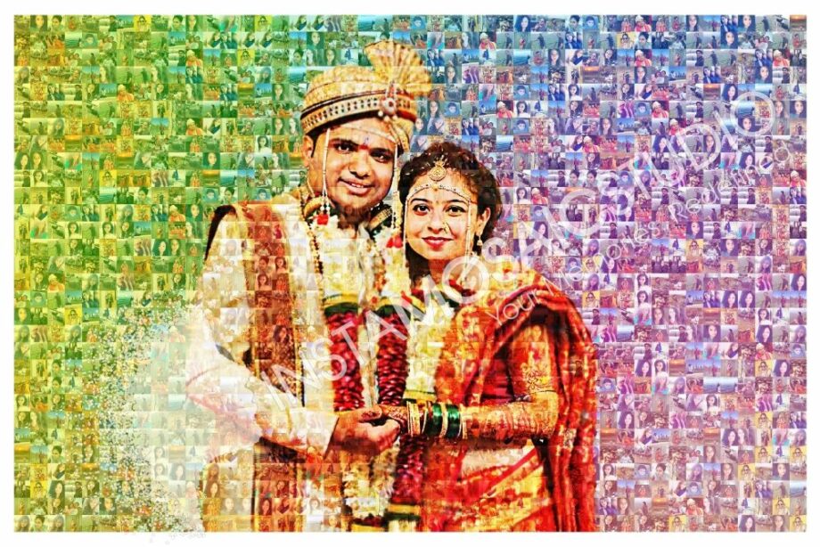 Personalized Traditional Wedding Photo Mosaic