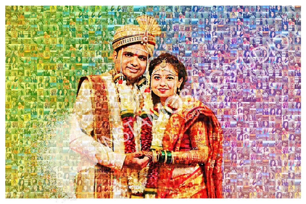 Personalized Traditional Wedding Photo Mosaic