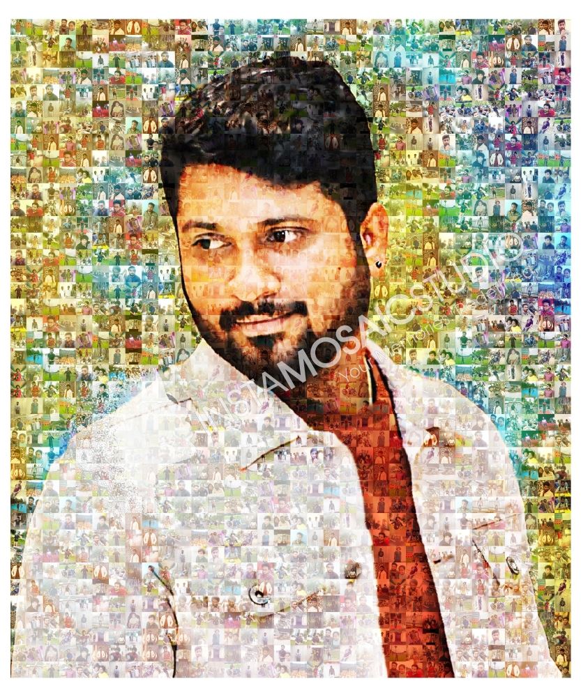 Colorful Photo Mosaic of a Man