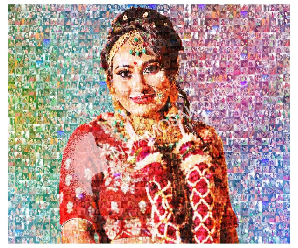 Personalized Photo Mosaic of a Bride