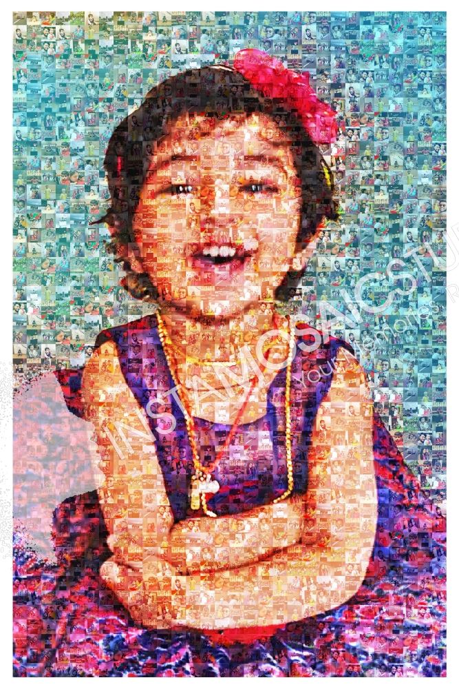 Personalized Photo Mosaic of a Little Girl