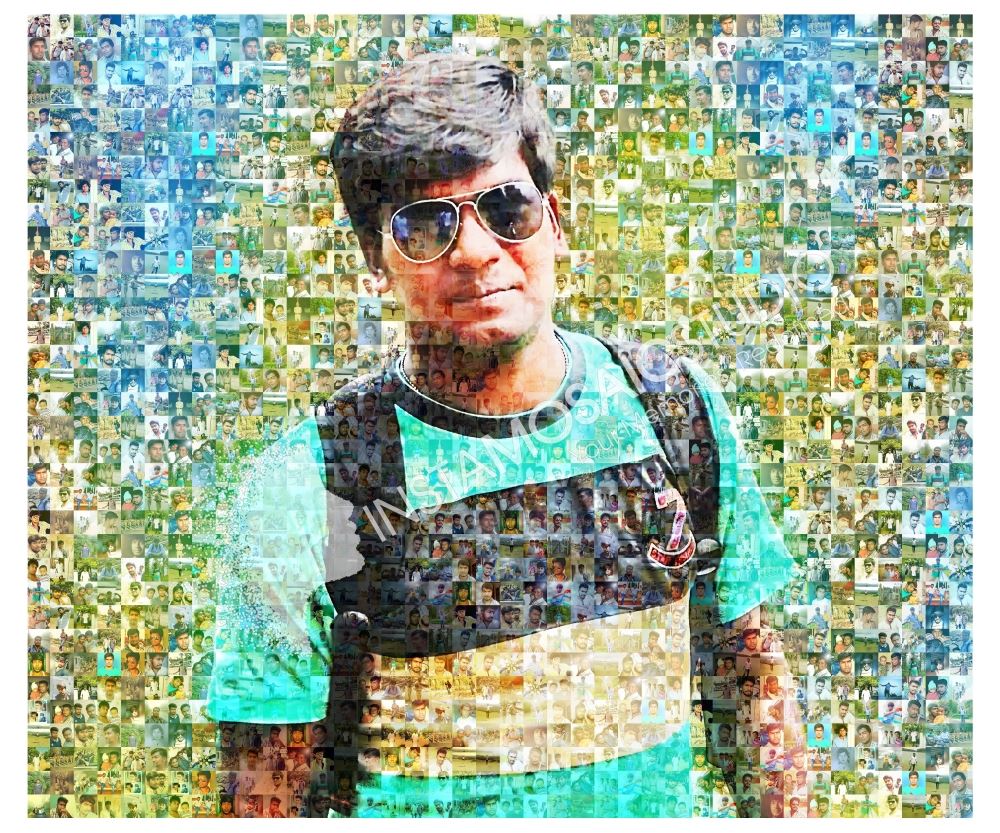 Photo Mosaic of a Man With Natural Background