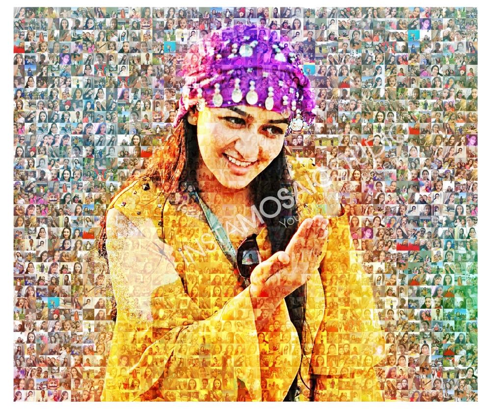 Vibrant Photo Mosaic of a Girl