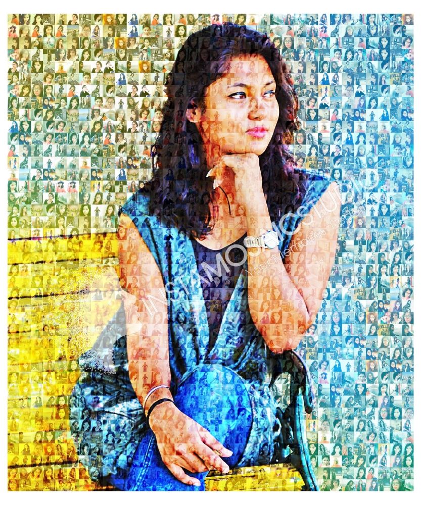 Customized Colorful Photo Mosaic of a Girl