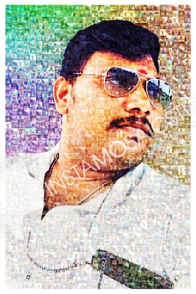 Personalized Photo Mosaic of a Man With Sunglasses