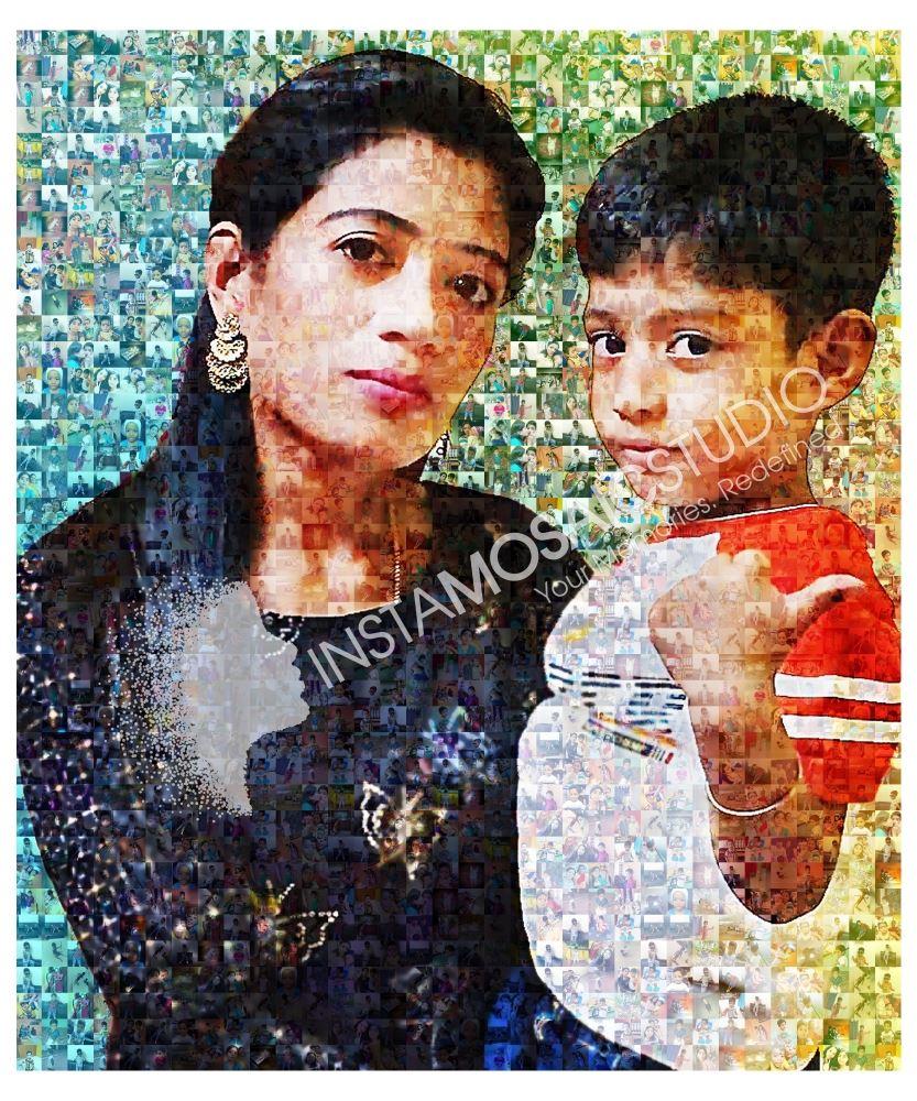Photo Mosaic of Mother With Son