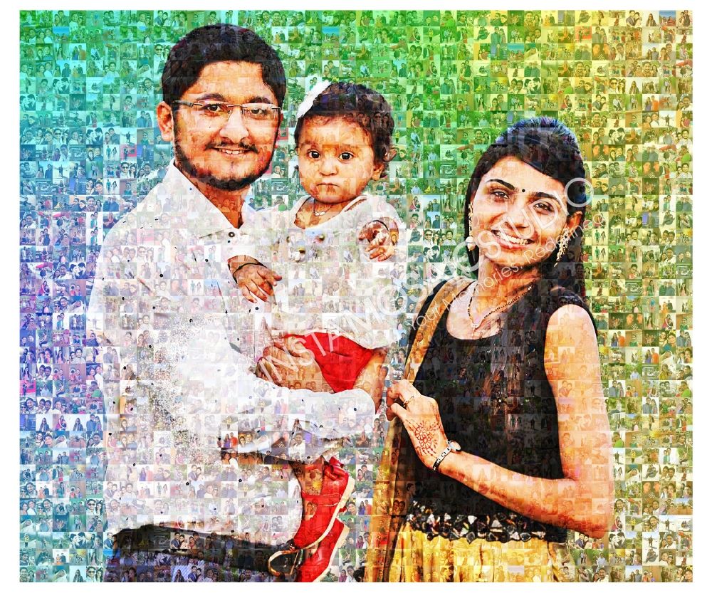 Adorable Family Mosaic With Baby