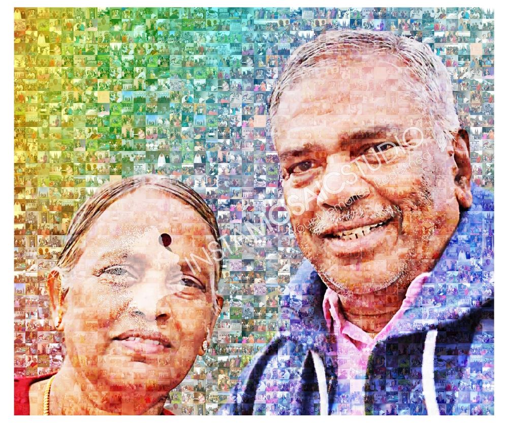 Closeup Photo Mosaic of Grandparents